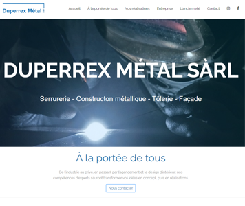 Siteweb de Duperrex Metal Sàrl