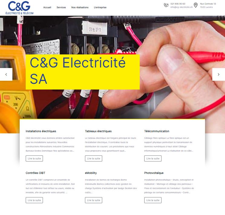 Siteweb de C & G Electricité Sàrl